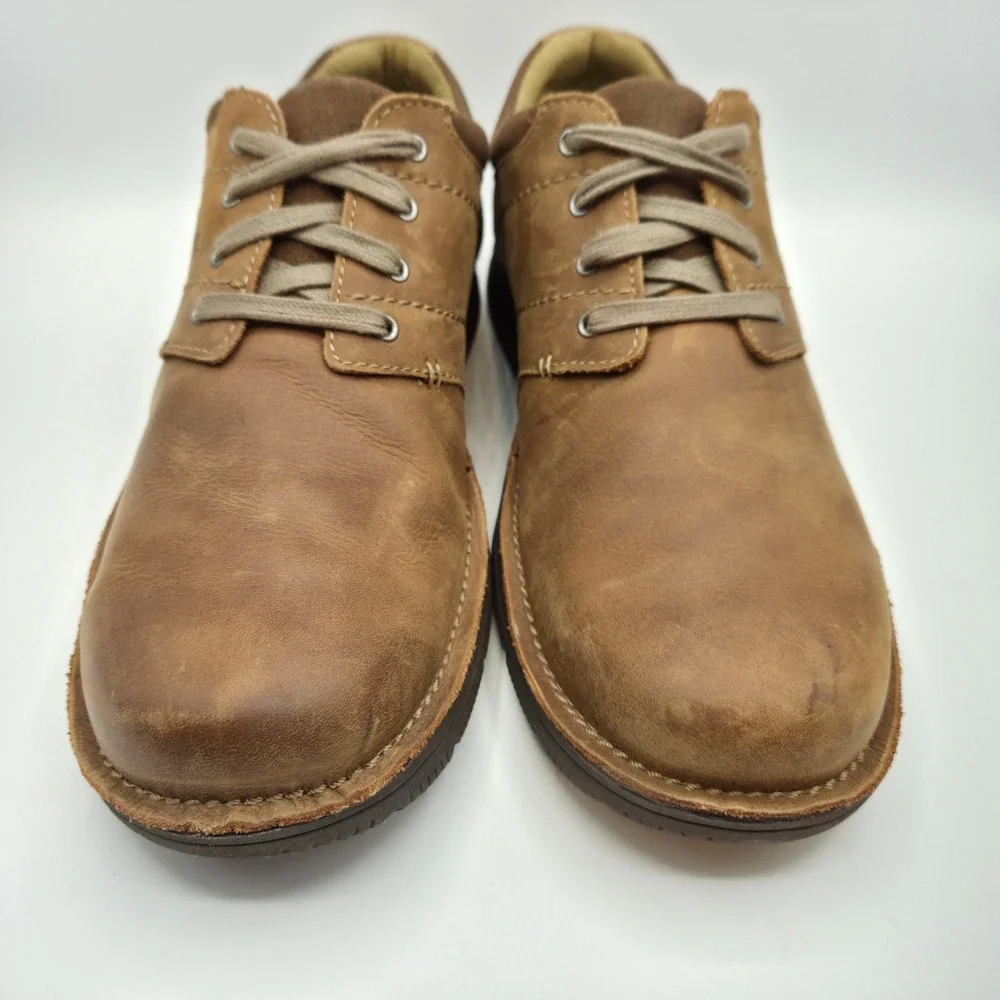 Clarks Men 10.5M Brown Leather Shoes Oxford Lace Up Comfort‎ Gorpcore Retro
